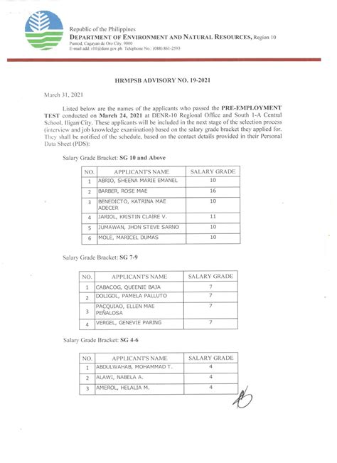 DENR 10 Human Resource Merit Promotion and .